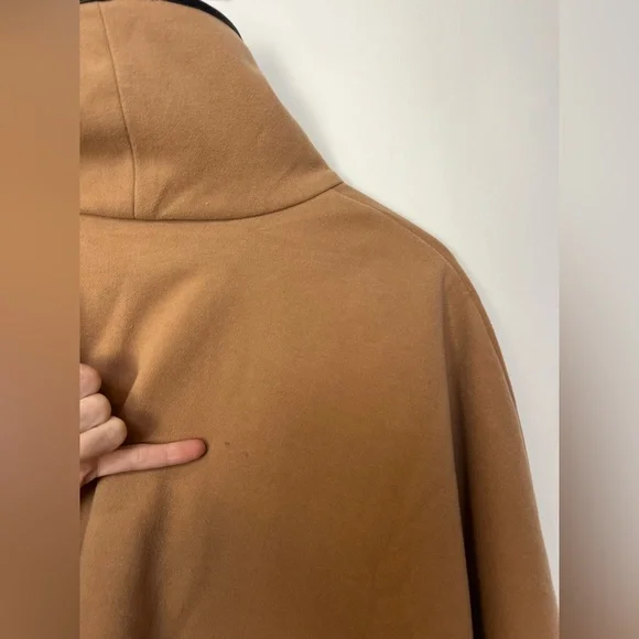 Tuckernuck Piper Poncho Funnel Neck Camel Tan Leather Trim O/S - Picture 8 of 12